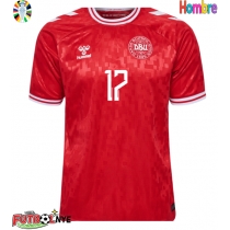 Camiseta Dinamarca Victor Kristiansen #17 Primera Equipación Eurocopa 2024 manga corta